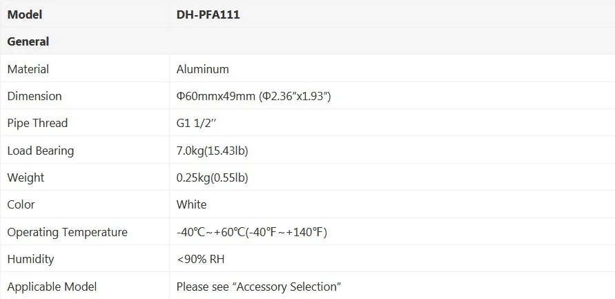 Dahua PFA111 Крепление Адаптер эстетический дизайн кронштейн для PTZ IP камеры