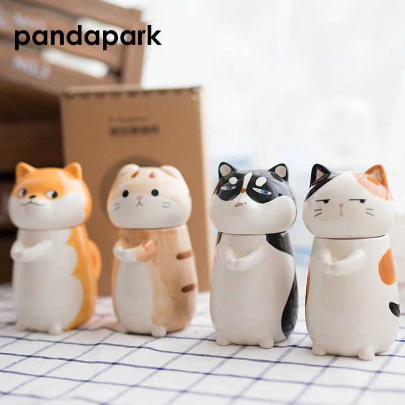 Pandapark Милая креативная мультяшная кофейная кружка керамическая индивидуальная