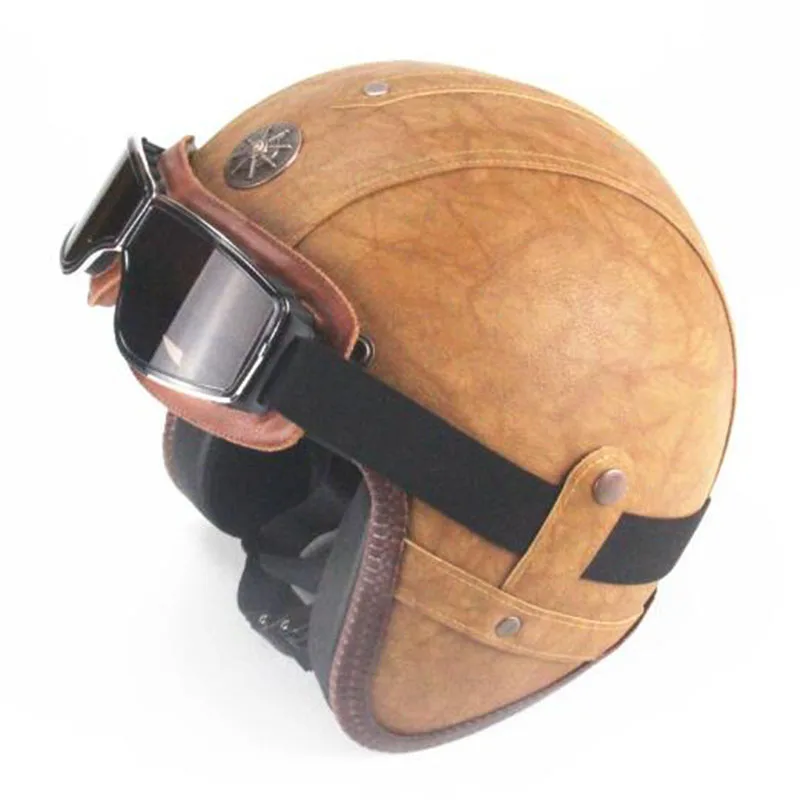 TKOSM Винтаж из искусственной кожи 3/4 Байков Chopper открытым уход за кожей лица