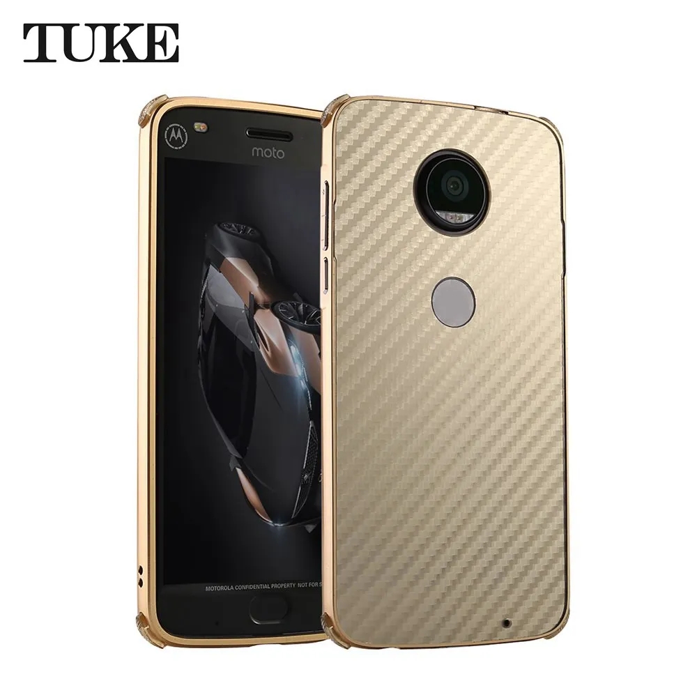 Золотой Чехол TUKE для MOTO G5S Plus, алюминиевая металлическая рамка для Motorola MOTO G 5S Plus, Жесткий Чехол из углеродного волокна для lenovo MOTO G5SPlus - Цвет: Золотой