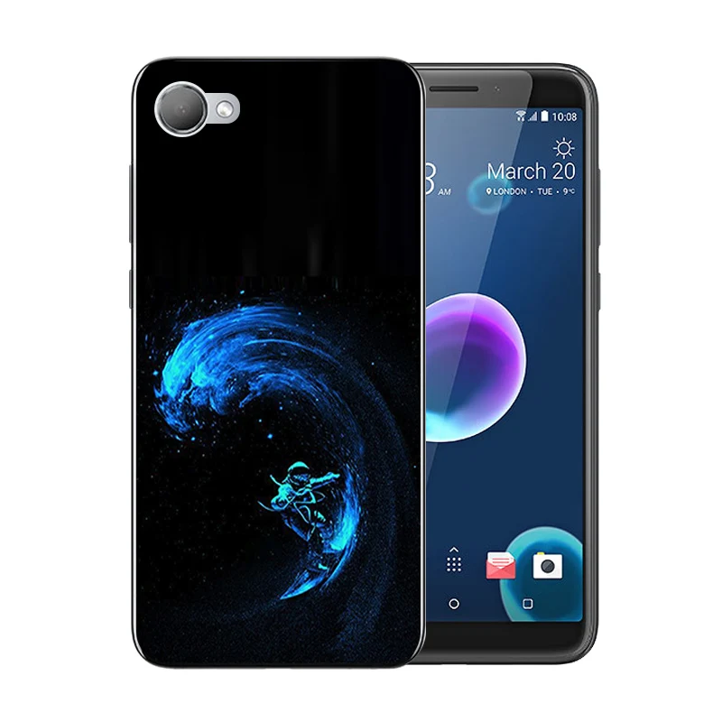 5 дюймов для HTC Desire 12 Capa Space Moon Pattern Мягкий ТПУ силиконовый чехол с полной защитой