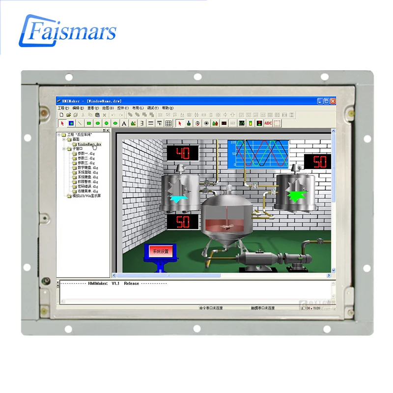 Faismars 8 4 дюймовый сенсорный монитор VGA/DVI с металлической крышкой для промышленных
