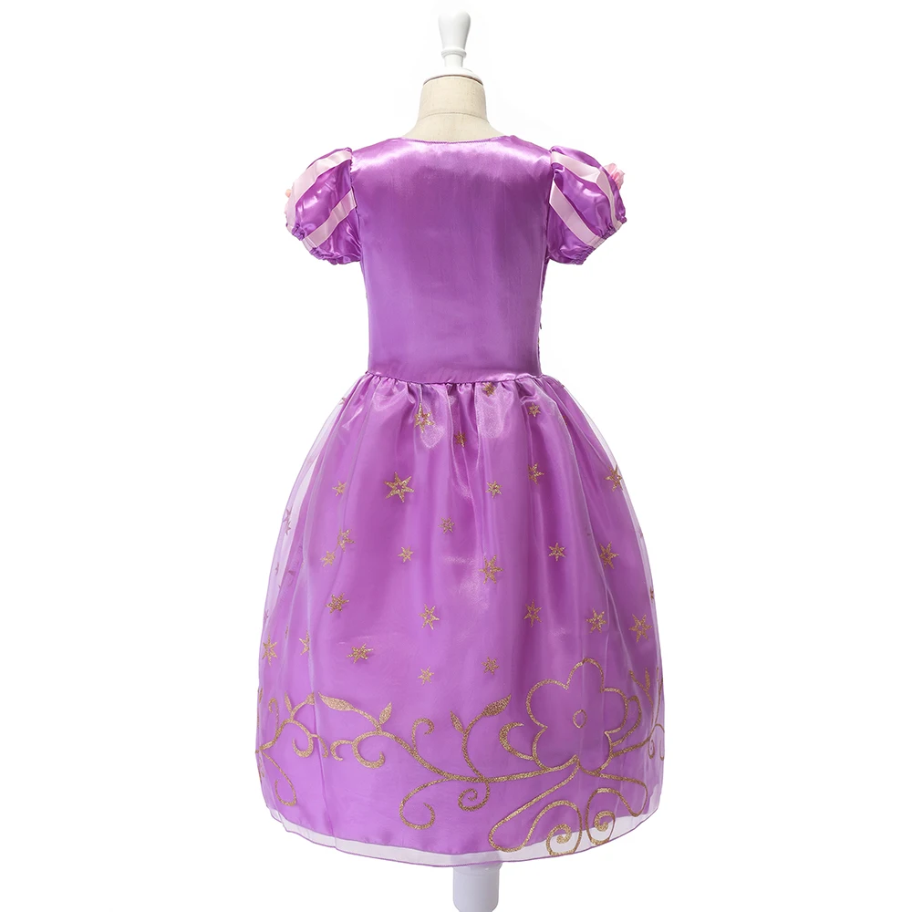 Little Girl Princess Rapanzel Dress Children Ribbons Puff Sleeve Novelty Ball Gown Kids Birthday Party Halloween Cosplay Costume | Детская