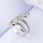 Уникальные ретро-кольца с памятью тайского серебра, Кобра, Многослойные женские открытые кольца с изменяемым размером, SRI242
