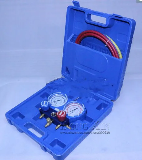 VMG-2-R410A Manilfold Pressure Gauge With hand-crarry plastic case R410A CE Approved 3 pcs charging hoses | Инструменты