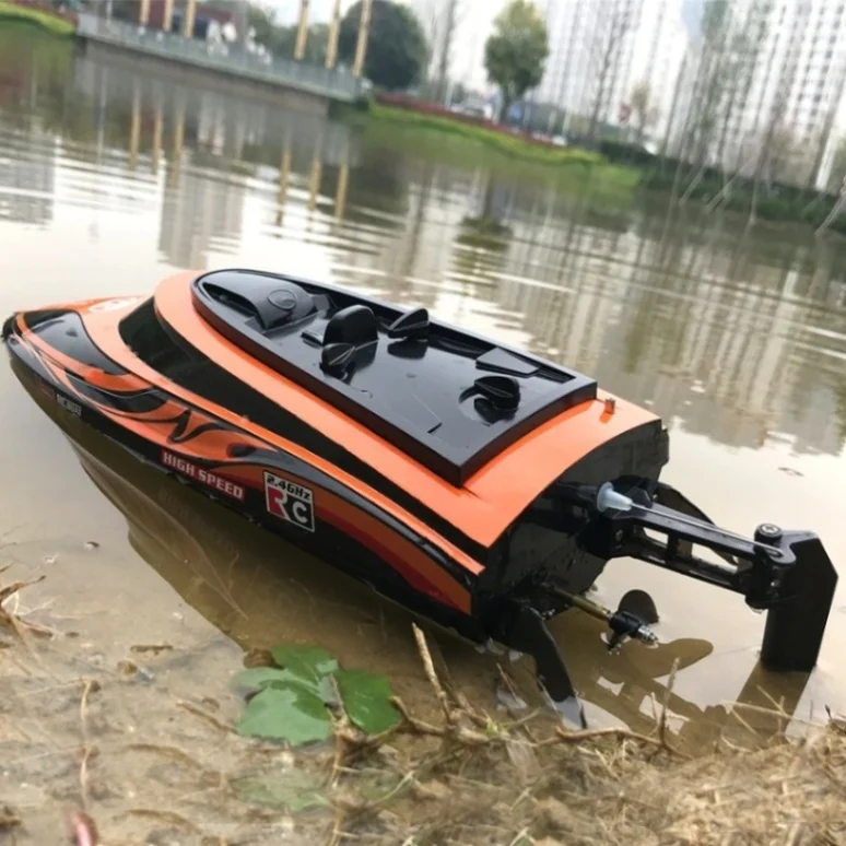 Flytec высокая скорость RC лодка V003 2 4 ГГц 2CH 30 км/ч гоночный пульт дистанционного