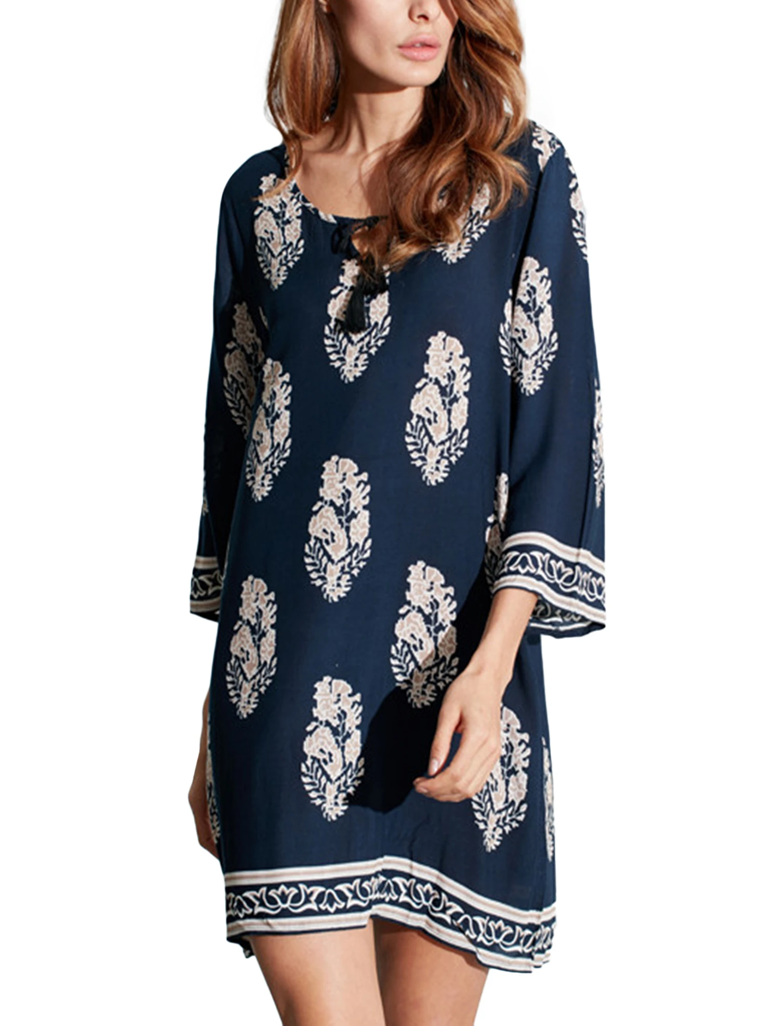 Гладкая мягкая Для женщин О образным вырезом мягкие сексуальные платья SummerLace