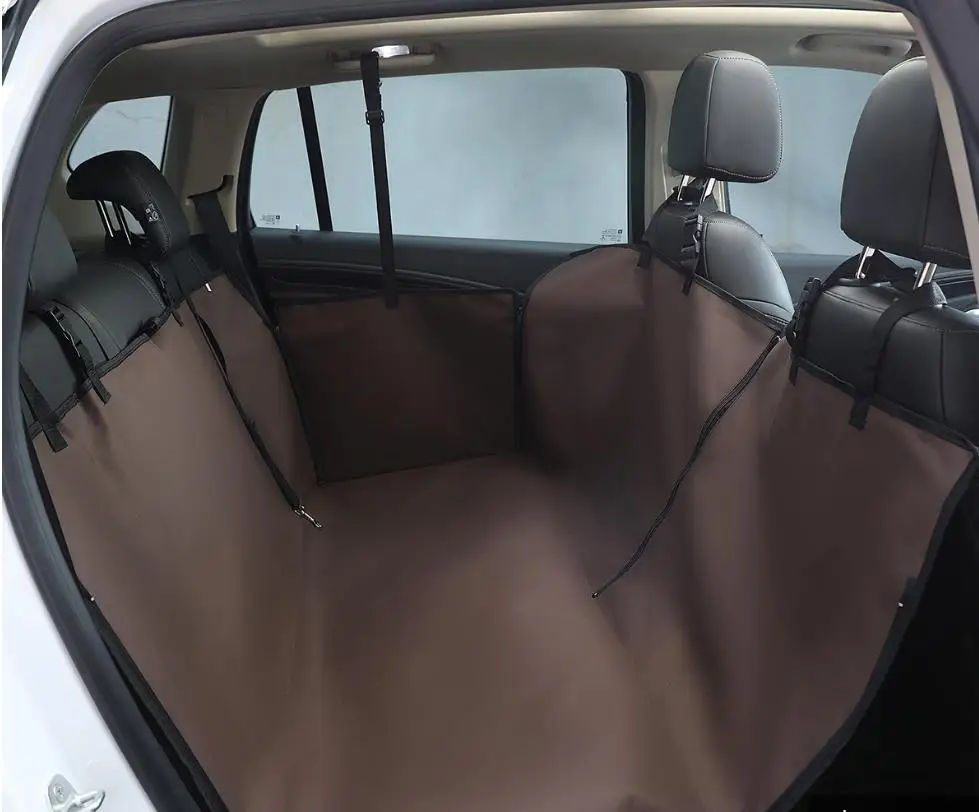 Coffee HJKL Oxford автомобильные чехлы на сиденья для питомцев водонепроницаемые задние скамьи сиденья автомобильные аксессуары для путешествий автомобильные чехлы для сидений коврик для домашних собак 65 - Цвет: Coffee