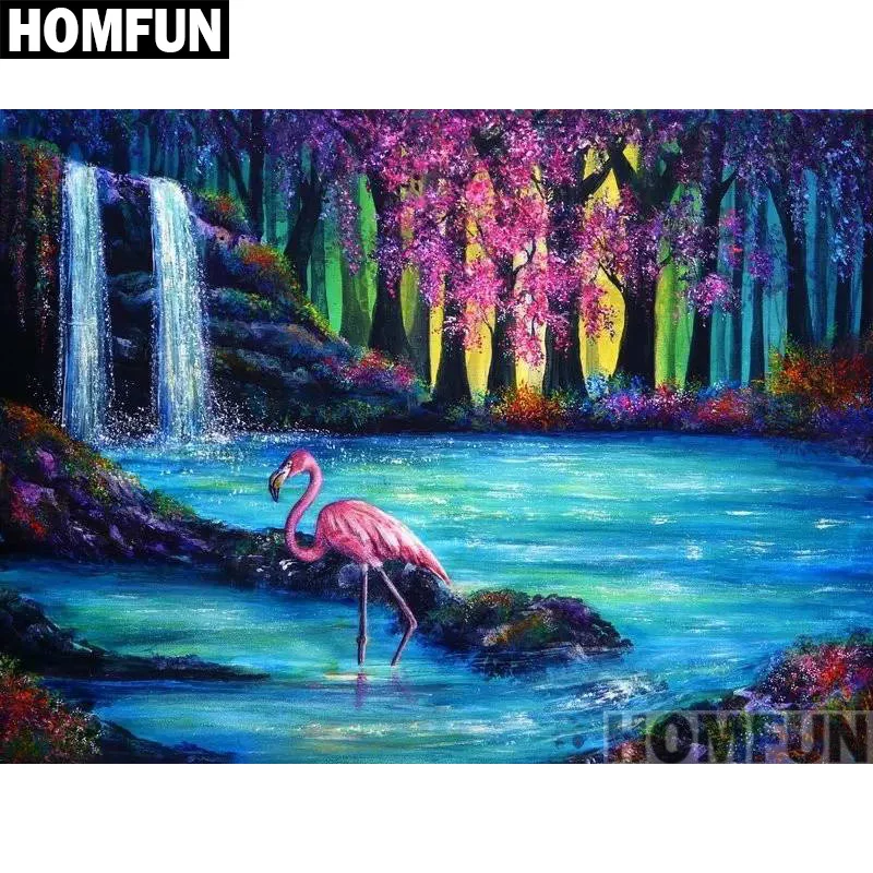 Алмазная живопись HOMFUN Фламинго алмазная вышивка с полными квадратными/круглыми