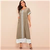 SHEIN Платье С Карманом И Кружевной Аппликацией, Стильное Платье С Коротким Рукавом