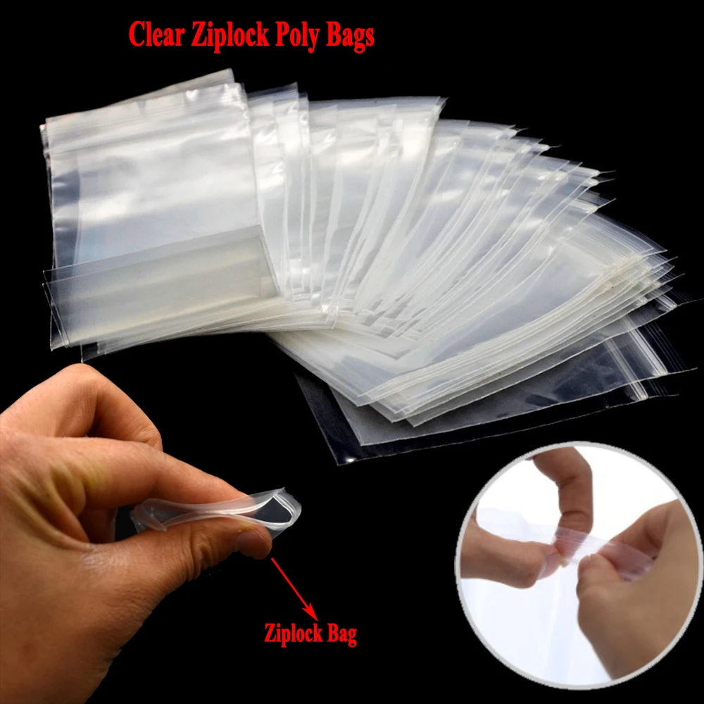 BOG-0.16mm толстой прозрачной Пластик различных размеров поли Ziplock мешки на молнии