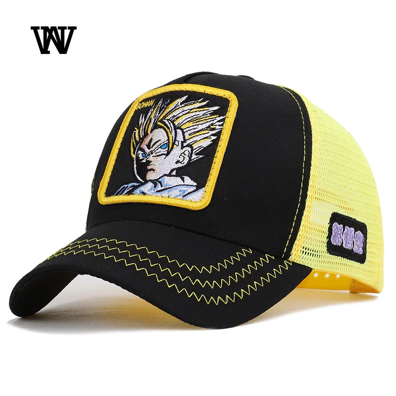 Dragon Ball Goku бейсбольная кепка s для мужчин и женщин Snapback Хип-Хоп Кепка летняя Bone gorra hombre Регулируемая Кепка для водителя грузовика сетчатая Кепка для папы CZX7