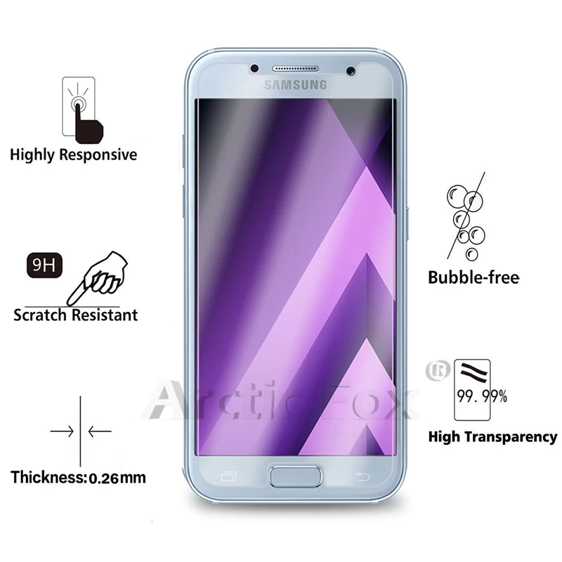 3 шт./лот закаленное Стекло для samsung Galaxy A3 (2017) экран протектор Защитная пленка 2017