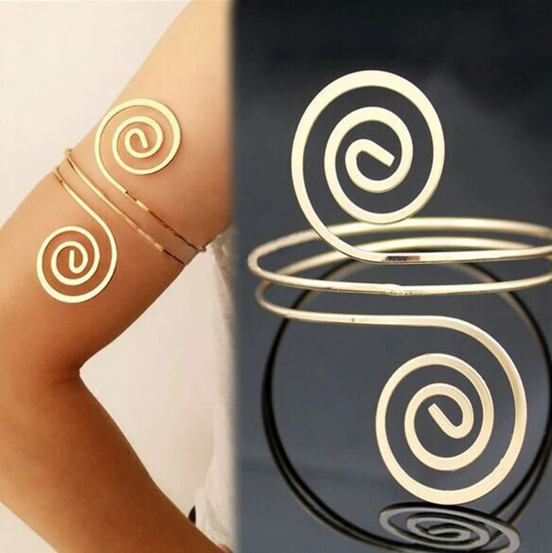 

Arm Bracelet Adjustable Silver Gold color Arm Cuff Bangle Fashion Pulseiras Bijoux Lover Bracelet Hip Hop Bangles for Women