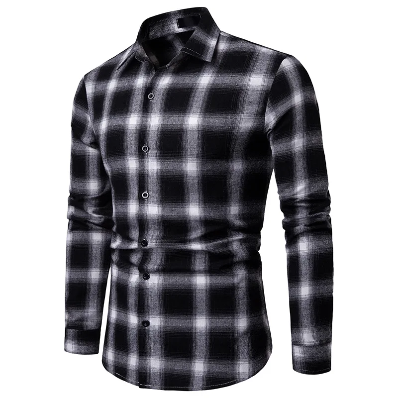 Красная И Черная мужская клетчатая рубашка shris Весна Новая мода Chemise Homme Slim Fit с длинным рукавом мужские платья рубашки Camisa Social