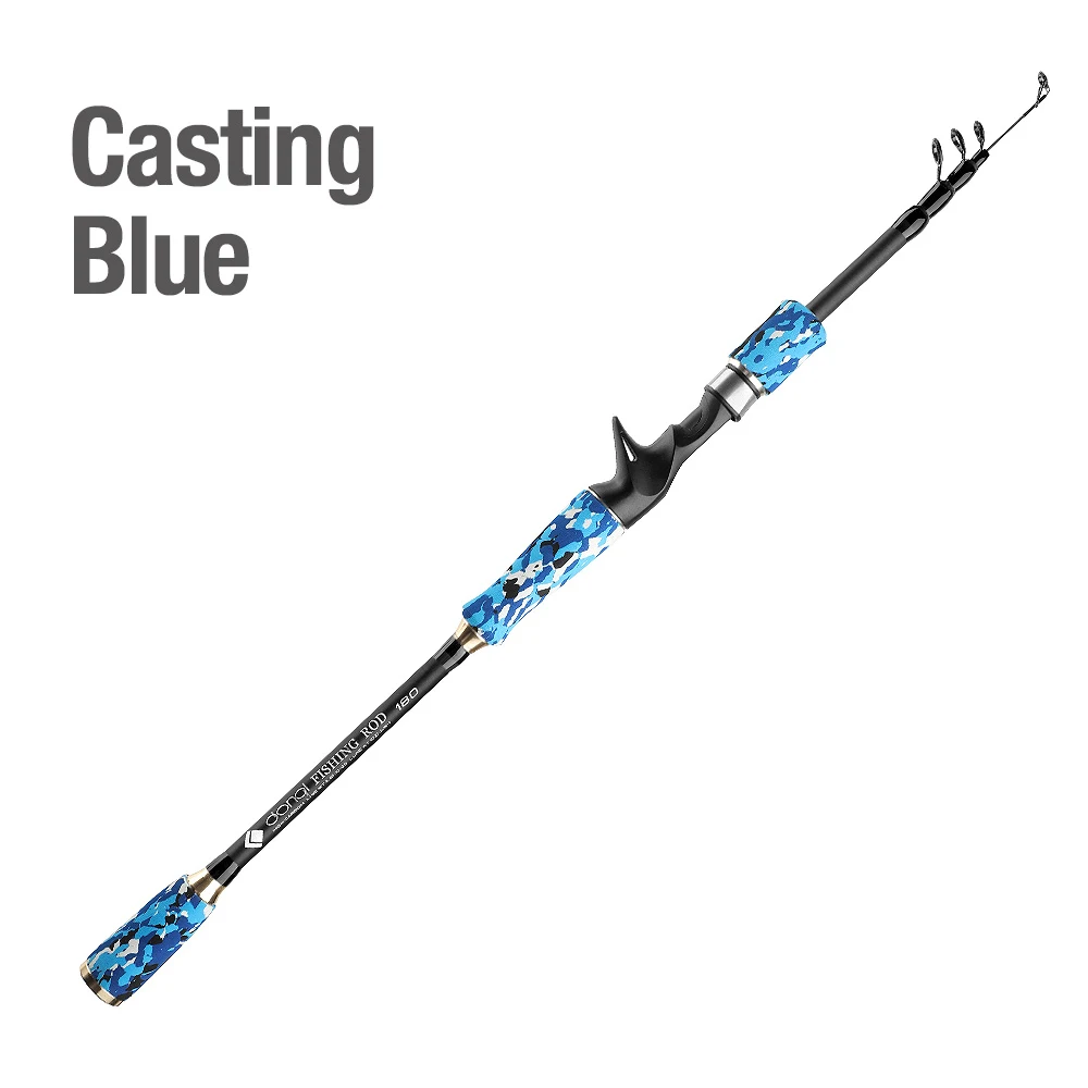 Casting Blue DONQL телескопическая удочка портативная камуфляжная спиннинговая Удочка 1,8 м-3,0 м карповая кормушка из углеродного волокна походная удочка - Цвет: Casting Blue