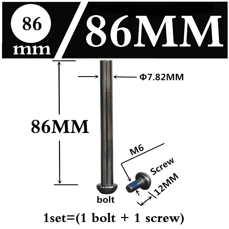 86mm M6 и 8*29 31 33 39 42 45 50 54 57 78 мм скутеры роликовые коньки горный велосипед амортизаторы гайки и болты винты 1 комплект - Цвет: 86mm