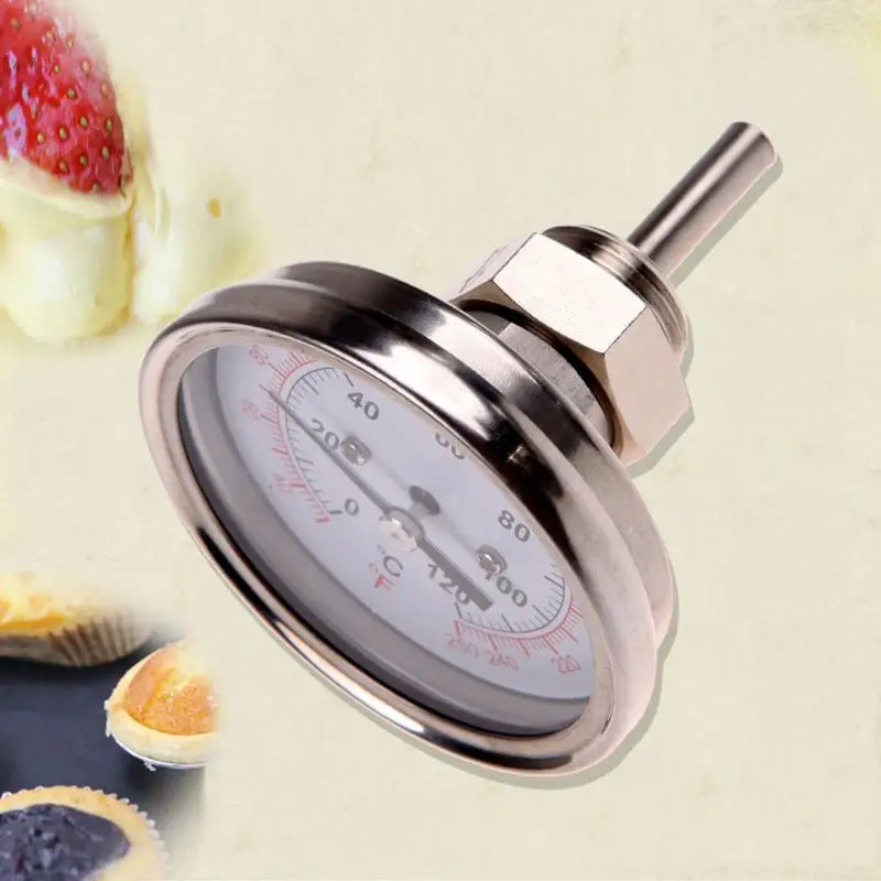 

Hot 1/2"Stainless Steel Outdoor Thermometer Analog Dail Temperature Gauge Kitchen Cooking Barbecue Temperature Sensor
