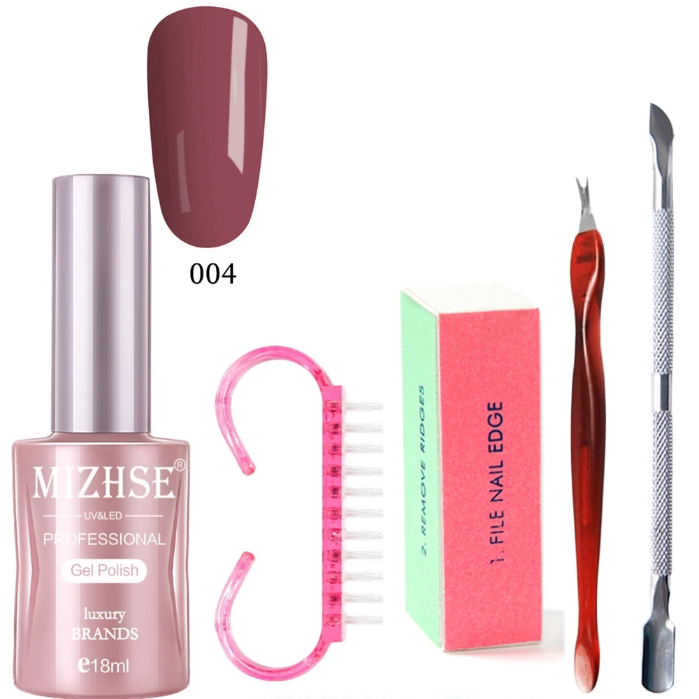 DSH004 MIZHSE УФ-гель для ногтей Nail Kit наборы для ногтей 4 инструменты для индивидуальных косметических средств 18 мл набор для гелевого маникюра кисть, полировщик кутикулы удаление омертвевшей кожи вилка - Цвет: DSH004