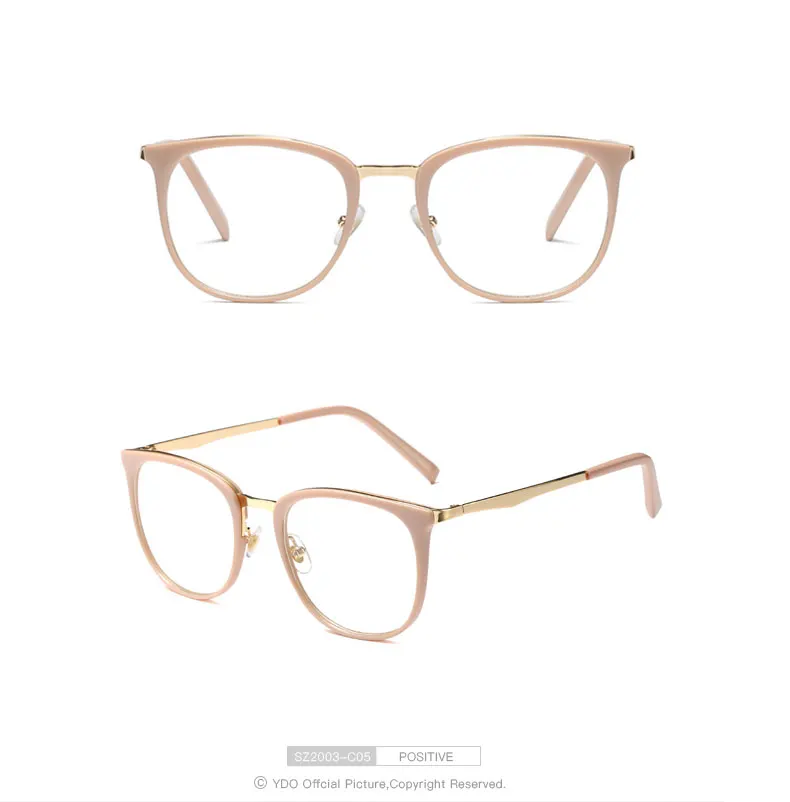 YDO New Optical Glasses Frame Women Round Glasses Frames Female Prescription Vintage Acetate Ultralight Clear Reading Glasses