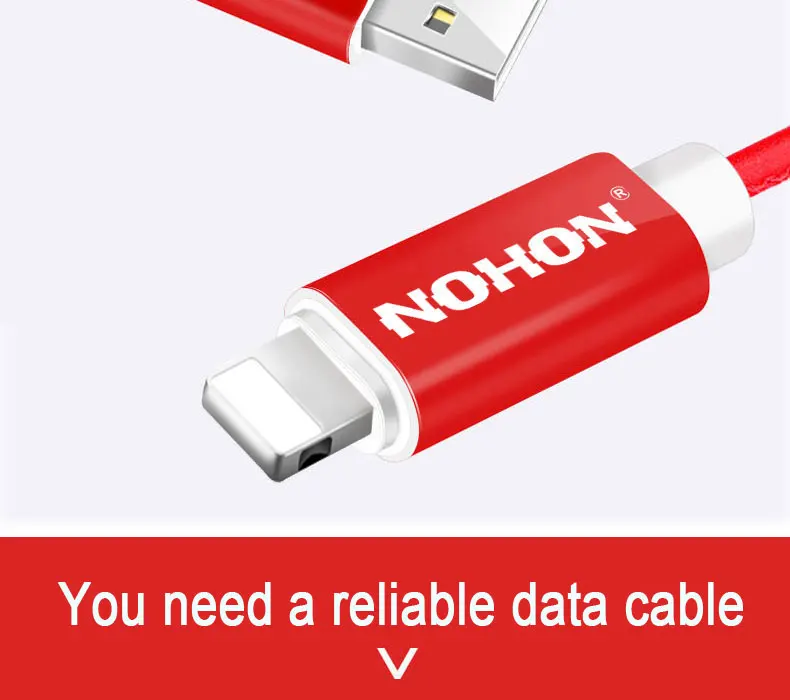 NOHON для iPhone, USB кабель, 8-контактный кабель для быстрой зарядки для Apple iPhone 8, 7, 6, 6 S, 5, 5S, iOS 10, 9, зарядное устройство для мобильных телефонов, usb-кабели