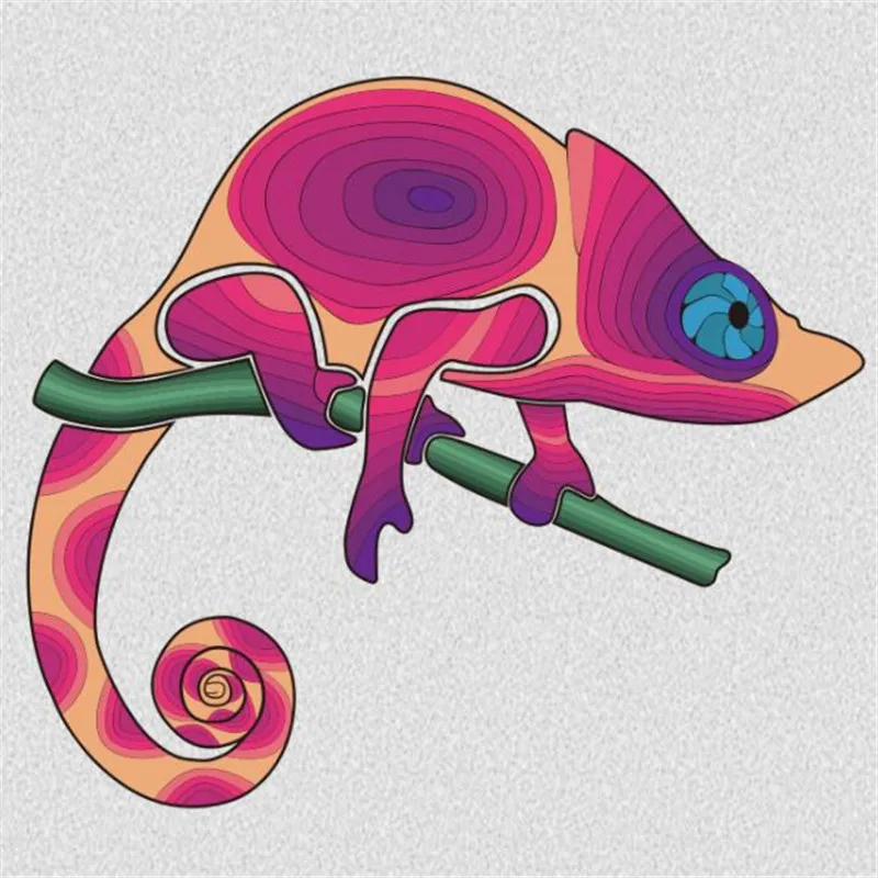 Chameleon Iron on transfers patches for clothes girls 3d sticker clothing heat transfer thermocollants t-shirt biker patch | Дом и сад