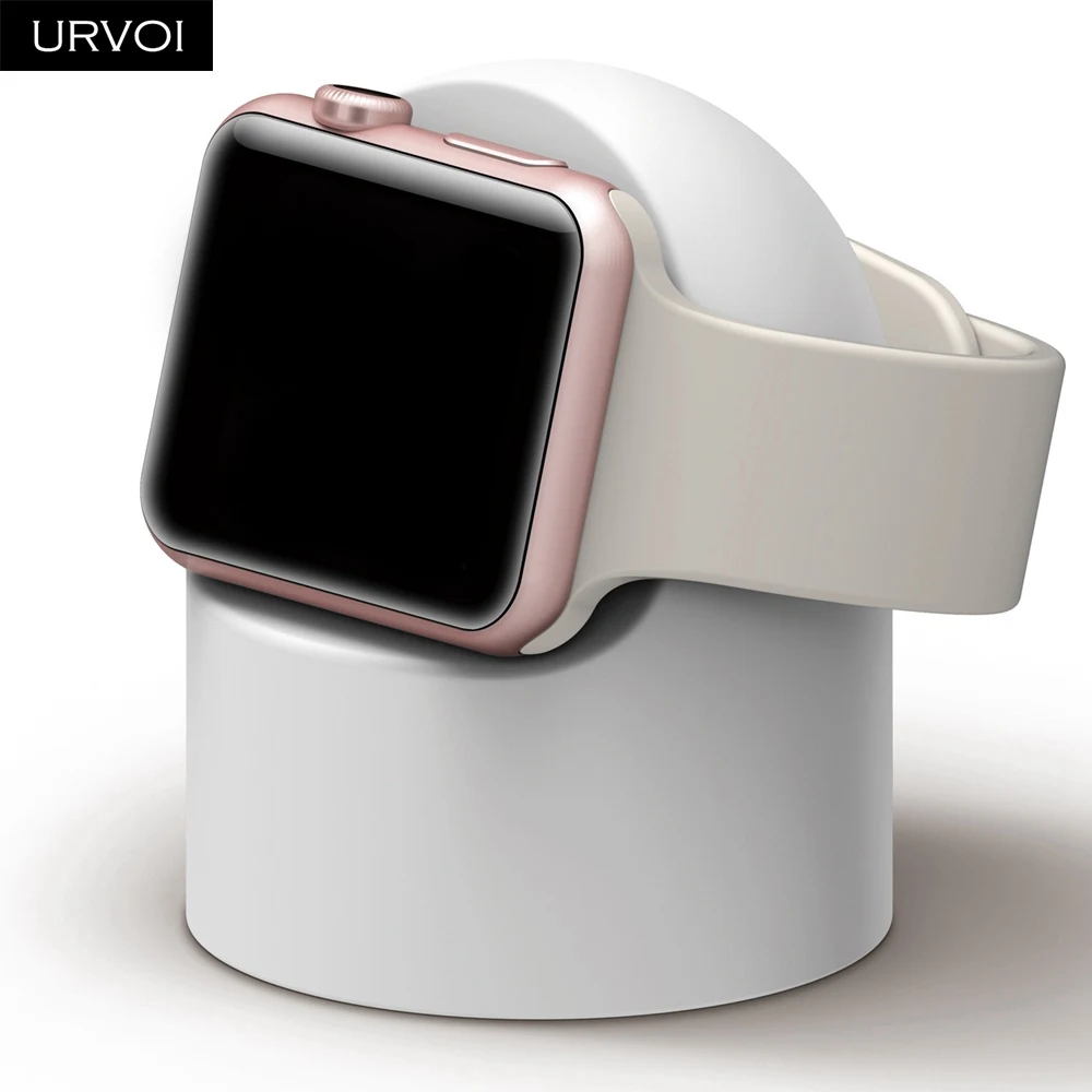 White URVOI подставка для apple watch series 4 3 2 1 держатель watchOS 5 тумбочка-подставка силиконовая домашняя зарядная док-станция для классического дизайна - Цвет: White