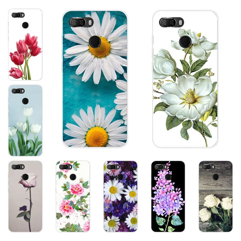 Lenovo K5 play Case Silicon chrysanthemum Painting Soft TPU Back Cover for Phone protect Bags shell |