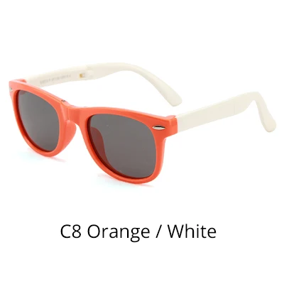 C8 Orange - White Ralferty складные очки Детские поляризованные небьющиеся TR90 Рамки для мальчиков и девочек детские солнцезащитные очки UV400 очки Детские тени K8213 - Цвет линз: C8 Orange - White