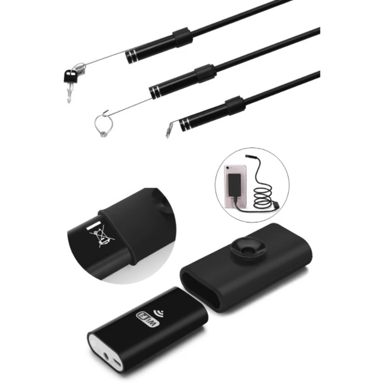 

WIFI Endoscope Camera Mini Waterproof Soft Cable Inspection Camera 8mm 1M USB Endoscope Borescope IOS Endoscope For Iphone