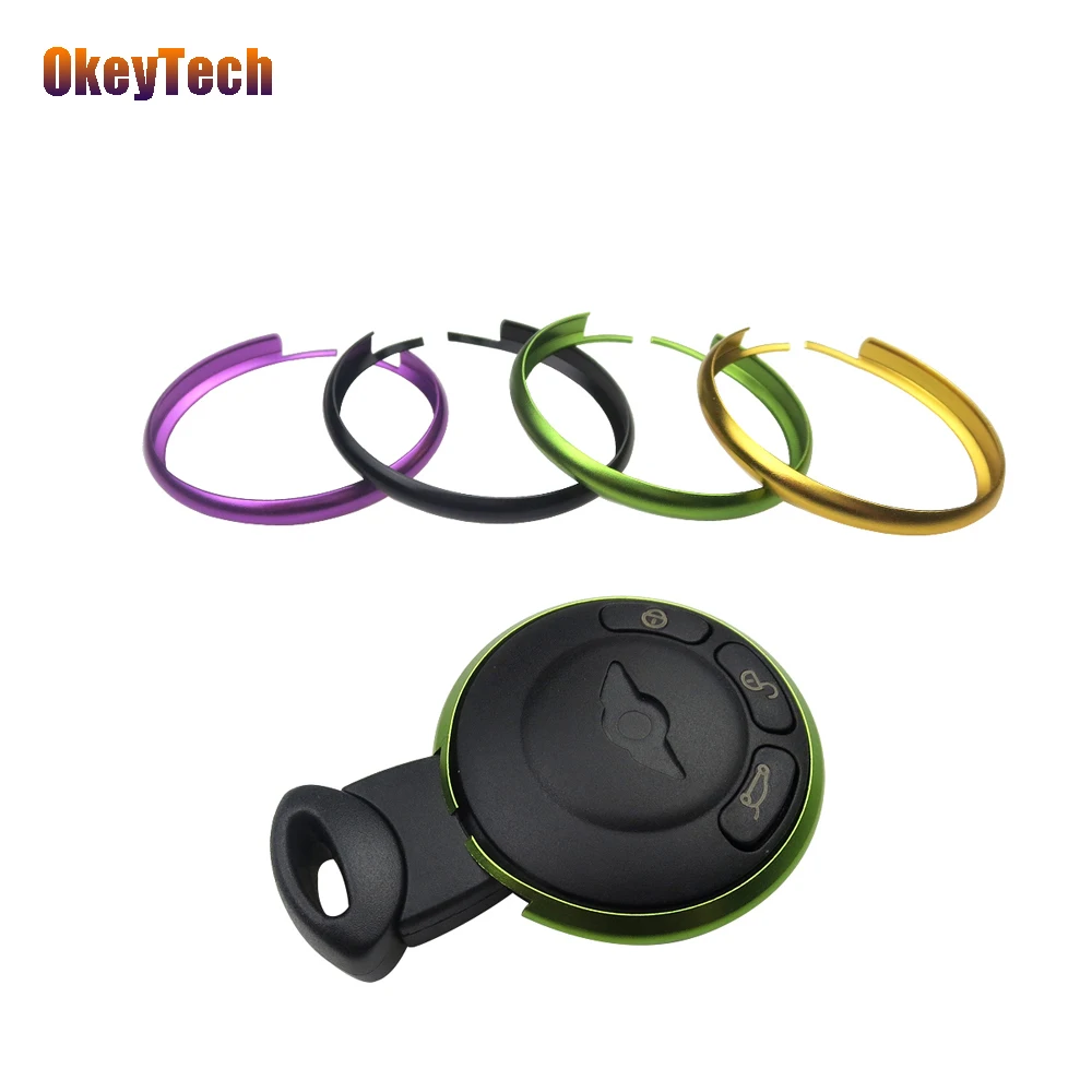 

OkeyTech Purple Black Green Gold for Bmw Mini Cooper Key Ring For Car Key Case Shell Fob 3 Button Keys Chains Key Rings Keychain