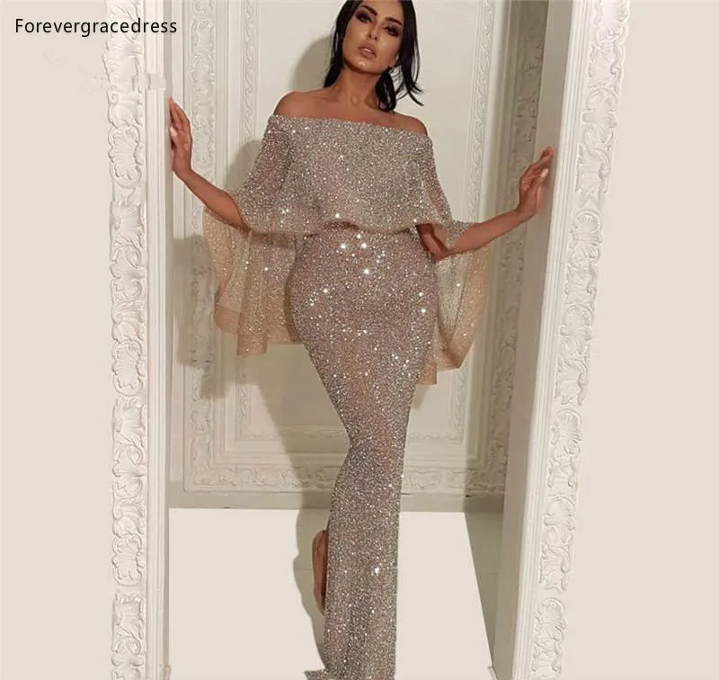 Вечерние платья с блестками модель 2019 года платье в пол юбкой годе официальная