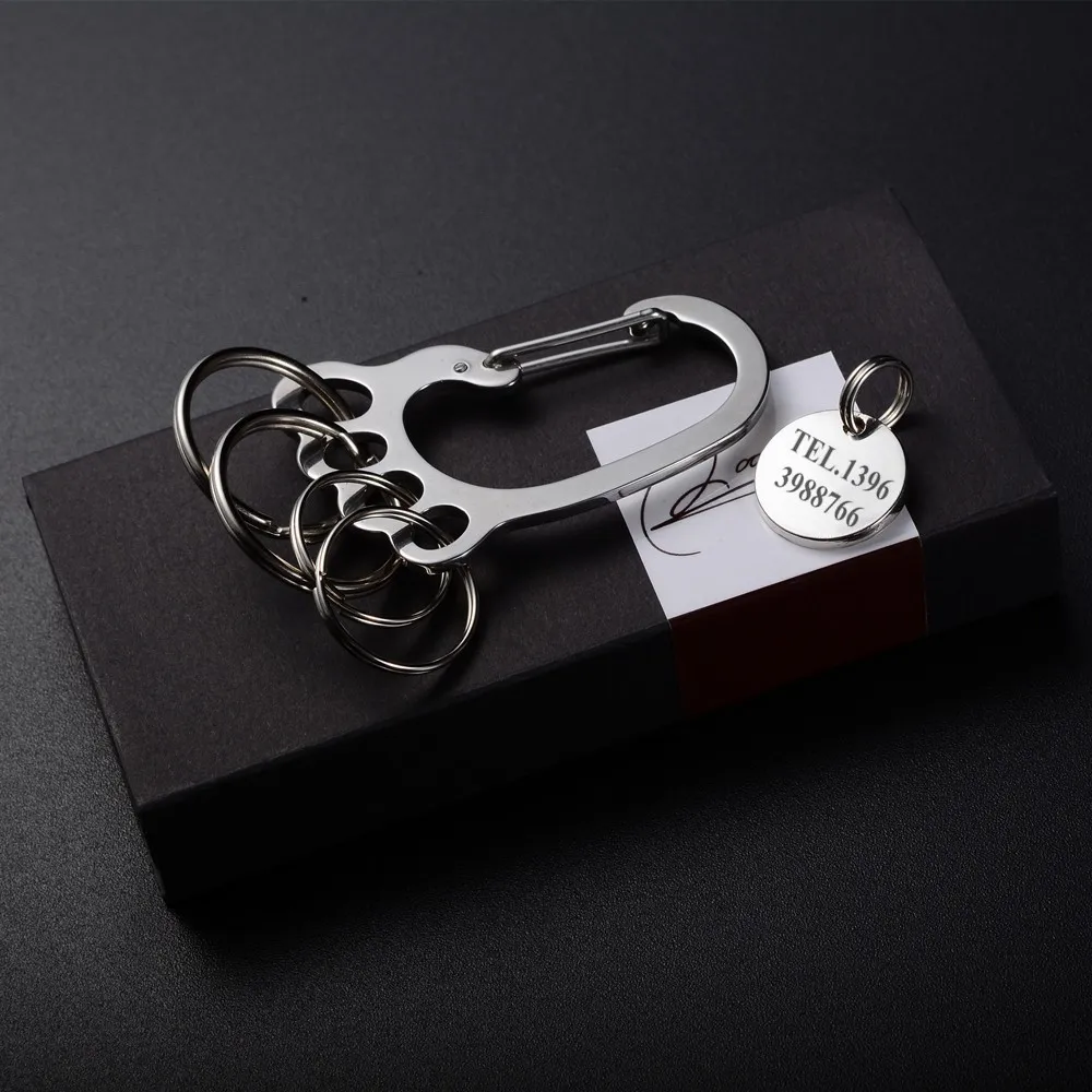 Брелок для ключей QOONG серебристый металлический Автомобильный держатель с 4