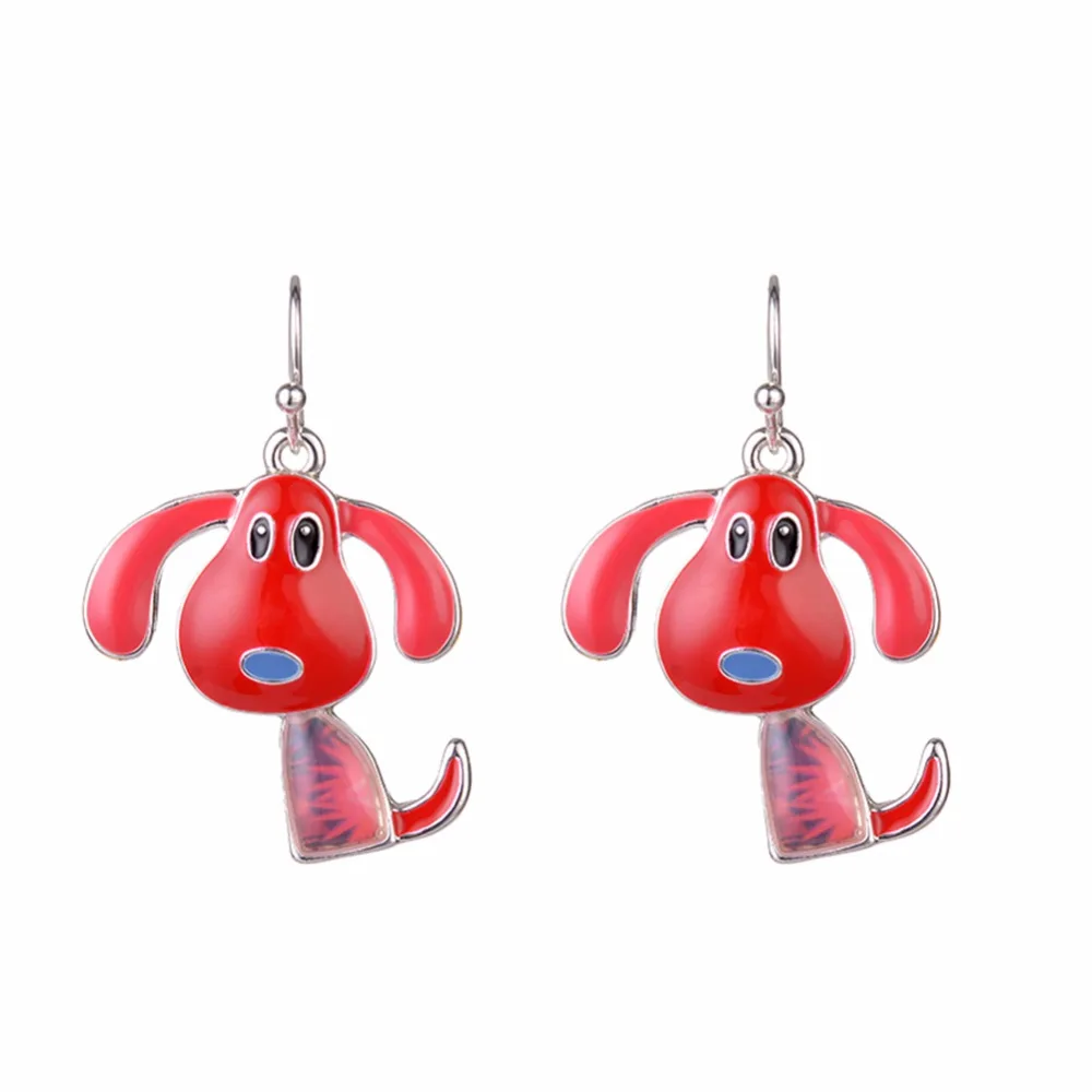 Animal Dog Drop Earrings for Girls Kids Enamel Pet Long Earring 2019 Fashion Jewelry Accessories Women Teens Anime Gift Hot New | Украшения