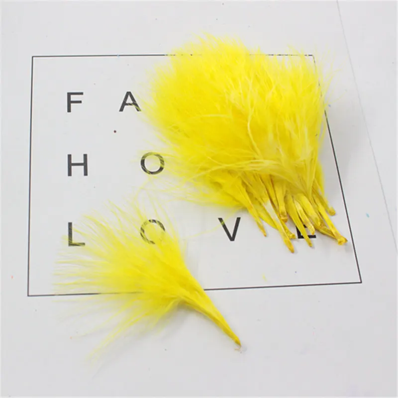 yellow 50pcs 50 шт. куриное перо 7-10 см/2-4 дюйма индейки перья карнавал Хэллоуин Рождество DIY ремесло декорации Свадебные украшения - Цвет: yellow 50pcs