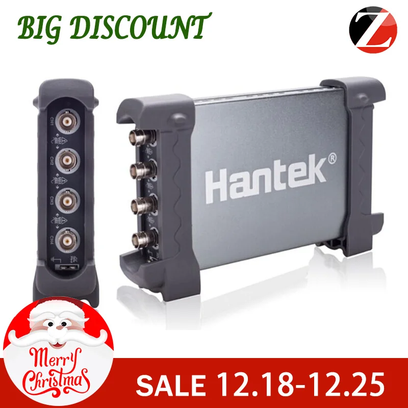 Hantek 6074BD осциллограф с 25 МГц генератор сигналов 4CH портативные осциллографы