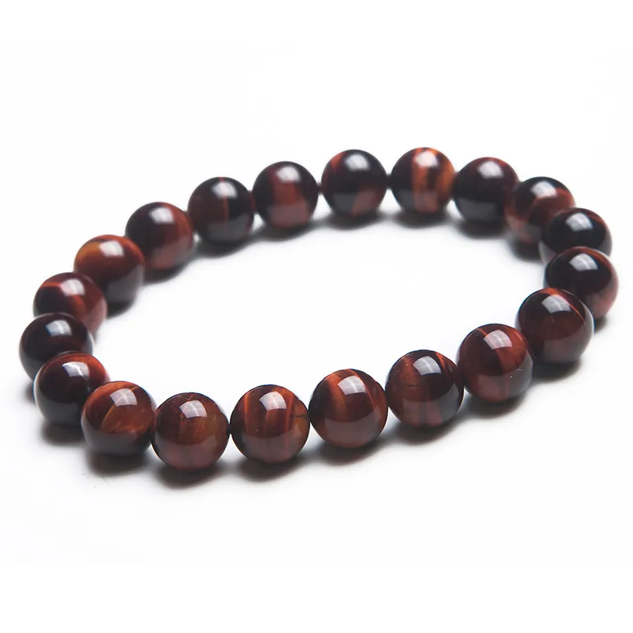 

Оптовая Подлинная желтый черный красный тигр Глаз Натяжные браслеты для женщин и мужские 10мм круглые бусины природного камня браслет