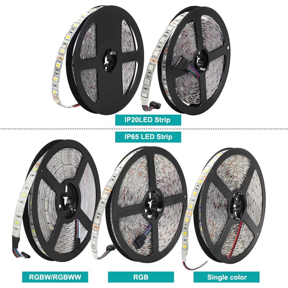 Светодиодная лента DC12V 5050 RGB RGBW RGBWW 5 м 60 Светодиодный/м, 5050 Светодиодная лента светильник RGB, RGB+ белый, RGB+ теплый белый гибкий светильник IP20 IP65