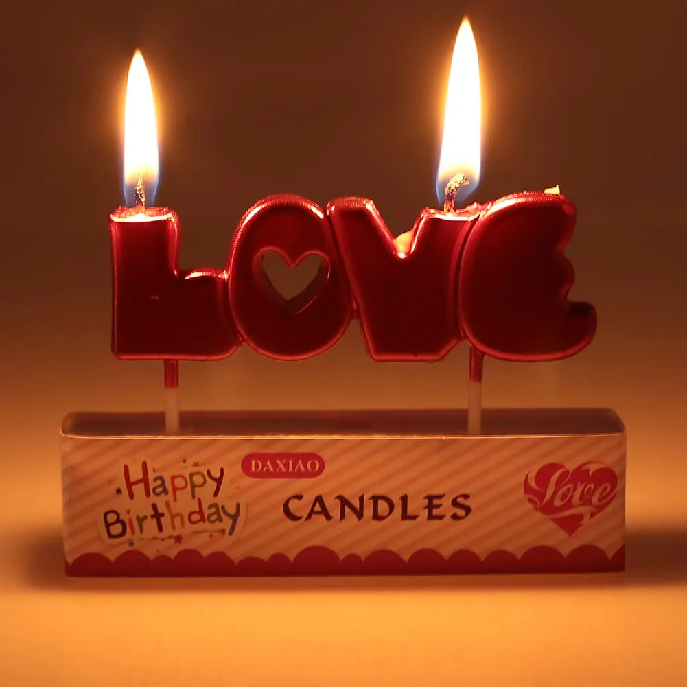 Candles LOVE Home Decoration Beautiful Paraffin Candle Environmental Decor Bougie Gift Party Kitchen Birthday Valentine'S Day | Дом и сад