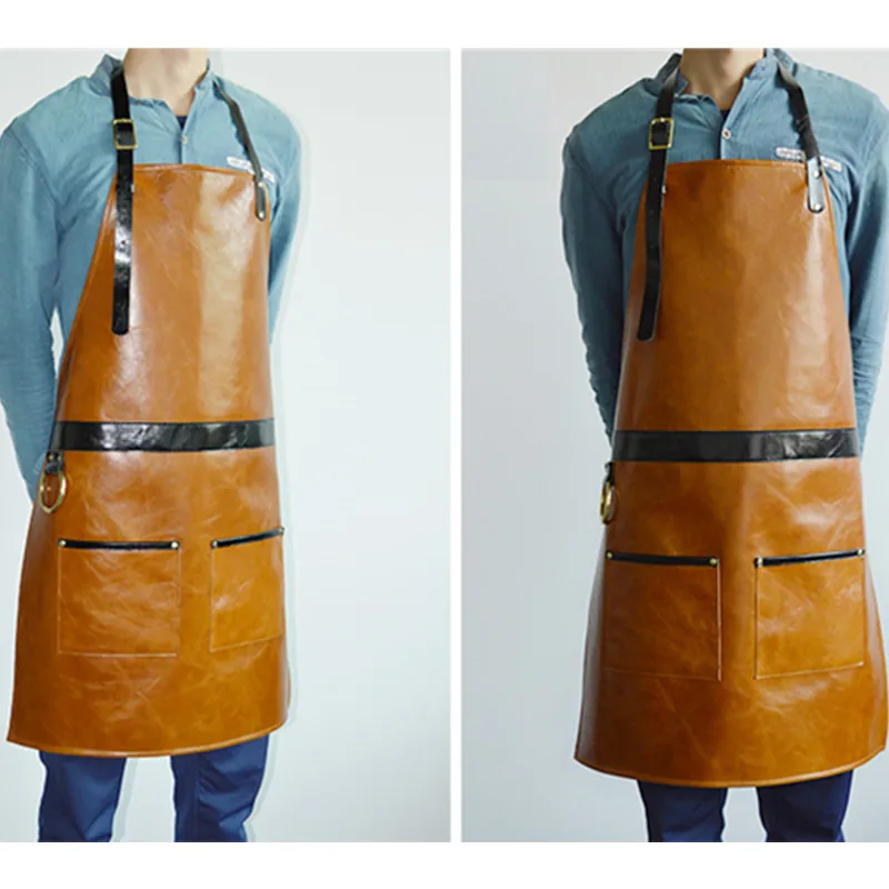 Фартук из коровьей кожи с натуральным лицевым покрытием Barista Bartender BBQ шеф повар