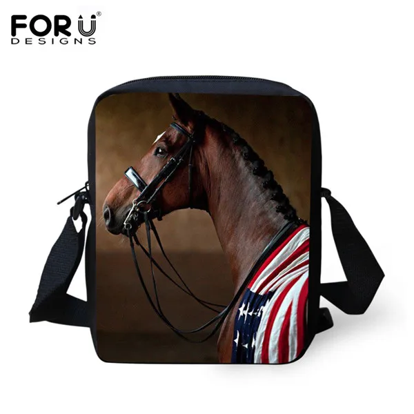 FORUDESIGNS/Crazy 3D Horse мужские сумки-мессенджеры детские маленькие сумки через плечо для мальчиков и женщин дизайнерские мини сумки через плечо с клапаном - Цвет: C658E
