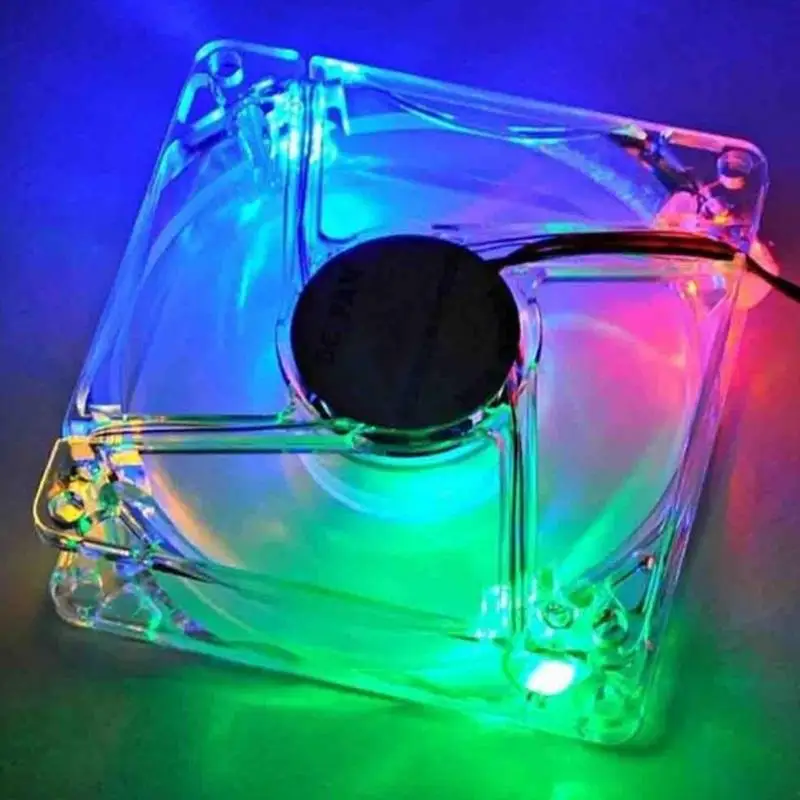 Новинка 2020 вентилятор охлаждения шасси 12 см с цветным светодиодным RGB подсветкой