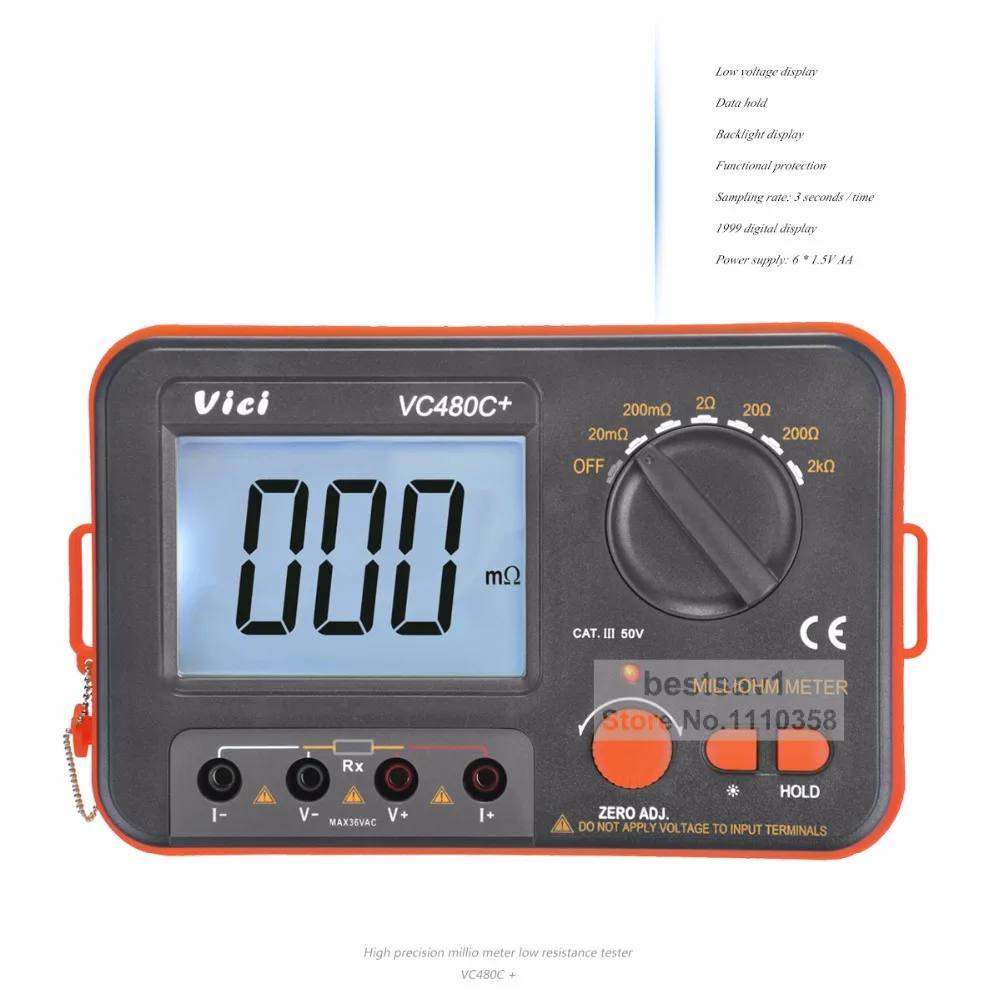 VICHY VC480C+ мультиметр multimetro диагностический инструмент Тесты er 3 1/2 цифровой milli-ом мультиметр с 4 провода Тесты B0243