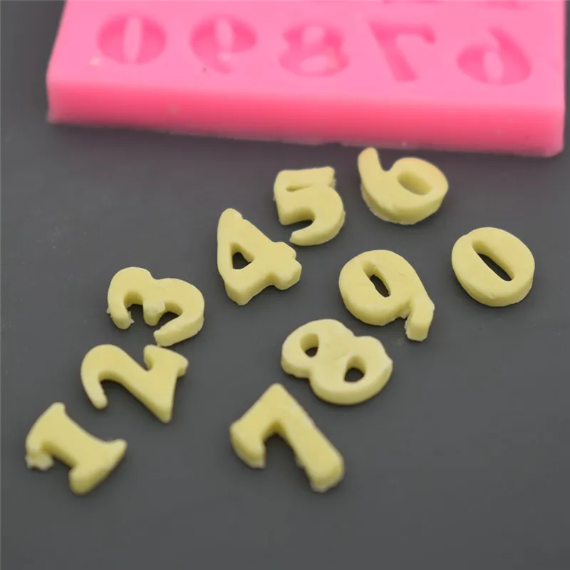 Антипригарные 3D Силиконовые 0 9 чисел формы для торта помадка пирожные тиснения