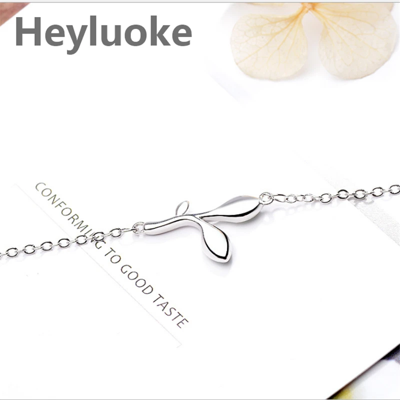Браслеты HEYLUOKE с опалом и зелеными листьями S образные бутоны очаровательные