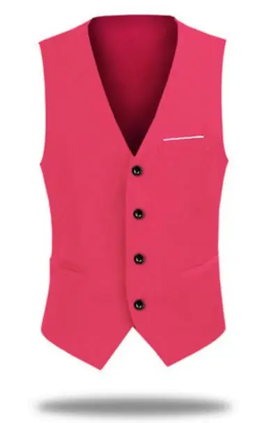 pic color PEORCHID классический жилет для мужские черные Veston Sans Manche Homme Для мужчин s Wasitcoat Свадебные однобортный Тонкий торжественное платье жилет - Цвет: pic color