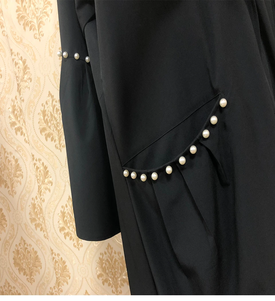 Abaya и мусульманские женщины с длинными расклешенными рукавами исламское платье кафтан турецкие Бангладеш Платья Восточный халат из марокена
