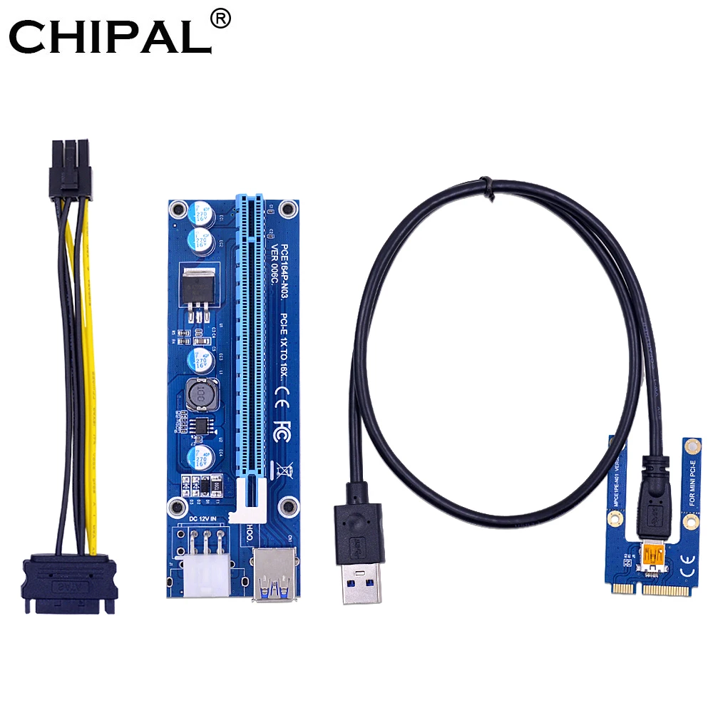 CHIPAL Mini PCI E к 16X Райзер карта 0 6 м USB 3 кабель для EXP GDC ноутбука внешняя видеокарта