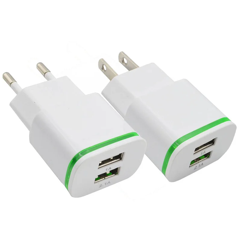 Светодиодная лампа с двойным USB зарядным устройством штепсельная вилка EU US 5 в 2A 2