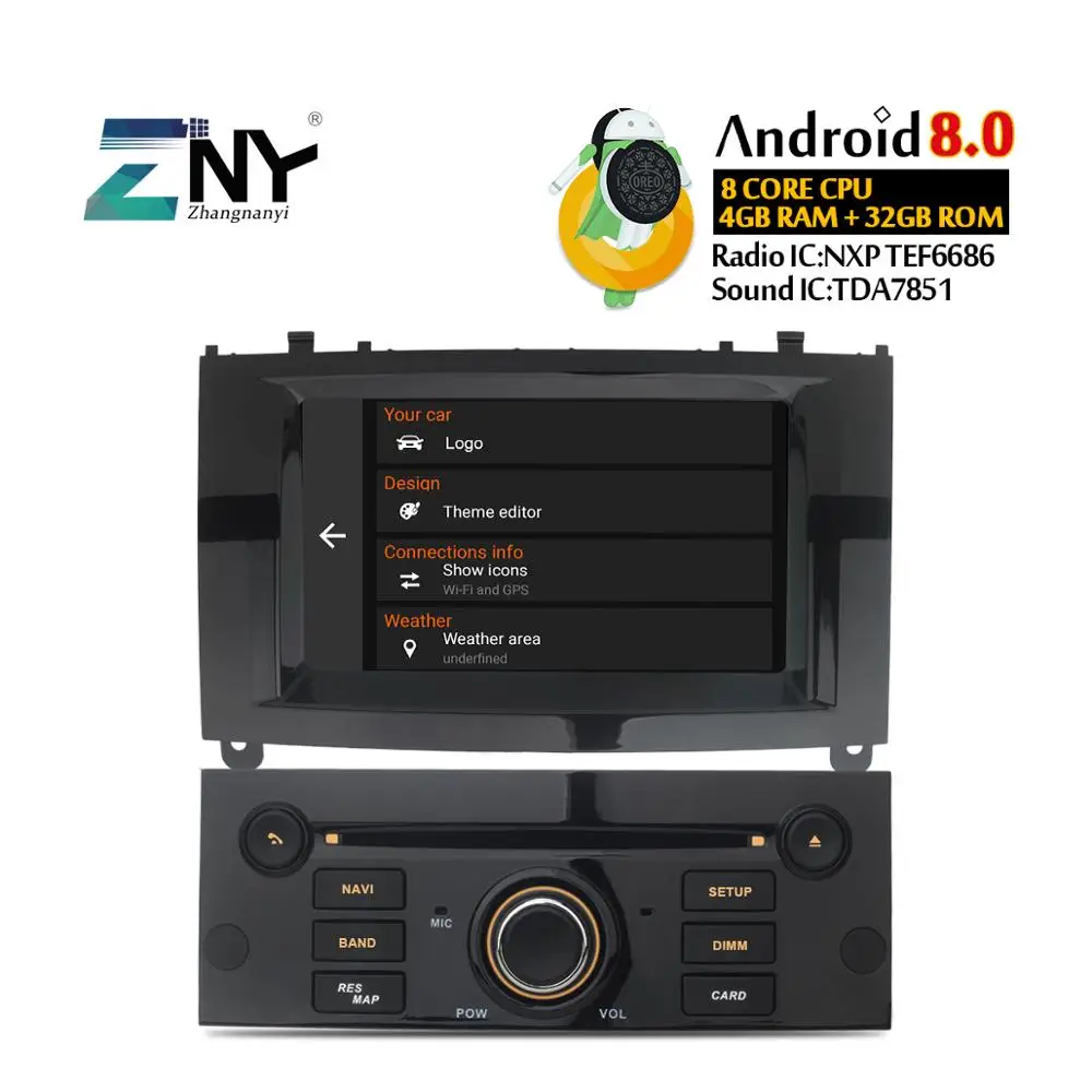 7 &quotips Android 8 0 автомобильный DVD 1 Din Авто Радио для peugeot 407 2004 2010 FM RDS видео стерео WiFi gps